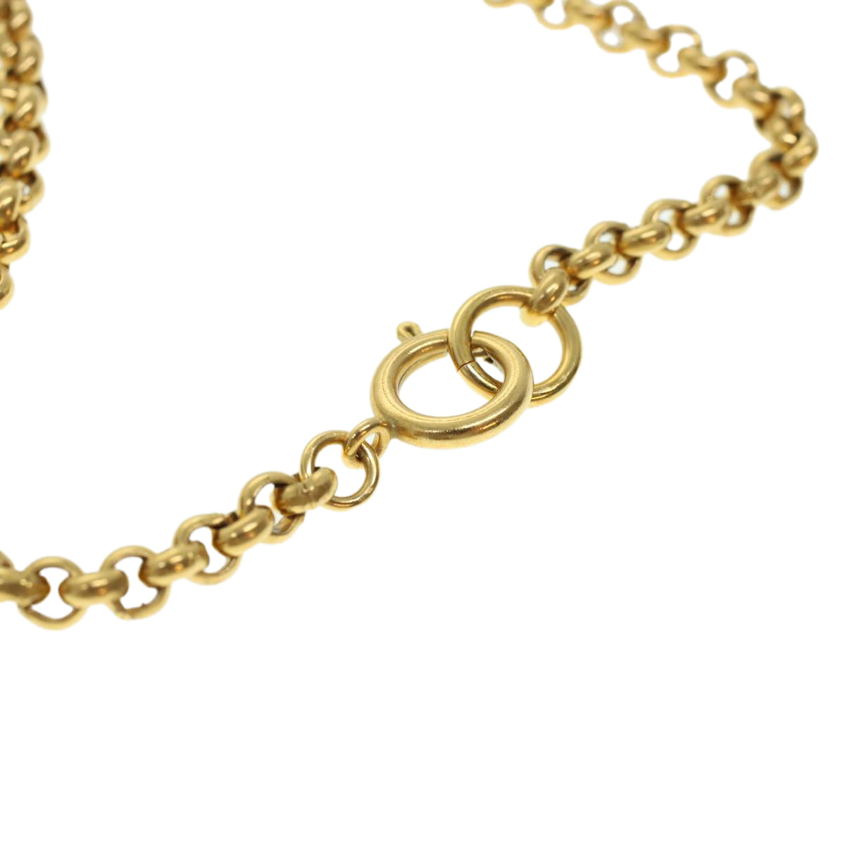 CHANEL Necklace Gold CC Auth 42903
