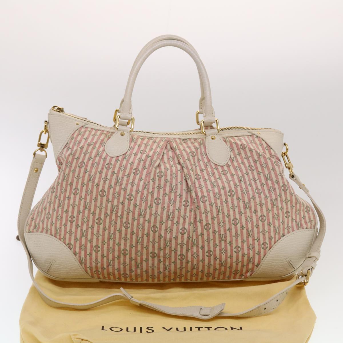 LOUIS VUITTON Mini Lin Marina GM Hand Bag Croisette 2way Pink M95493 Auth 42909