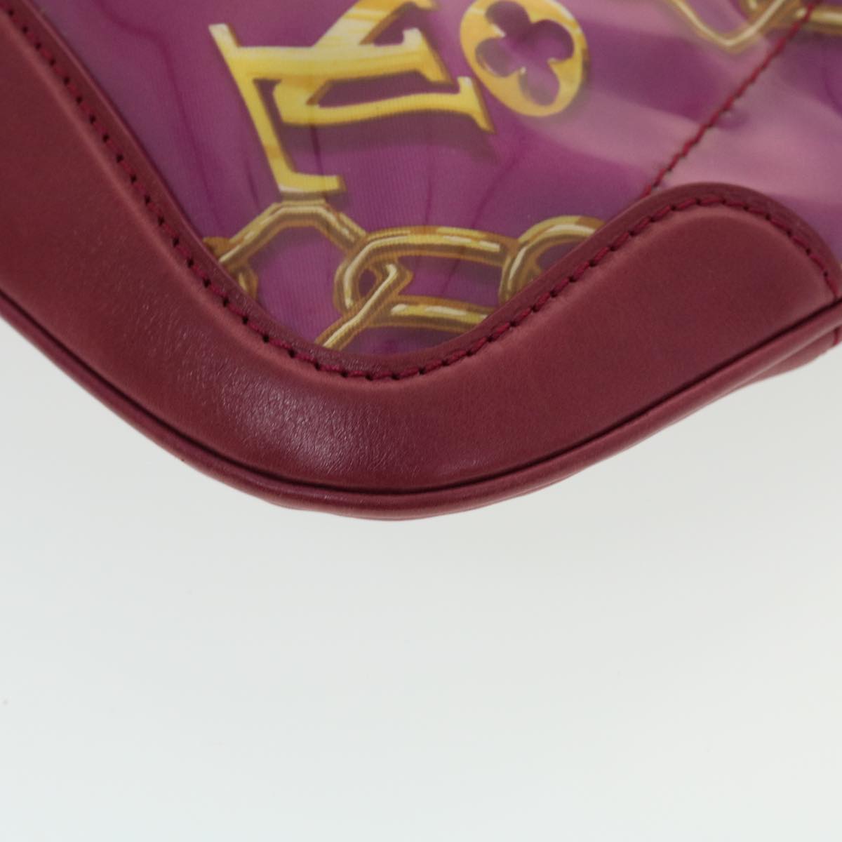 LOUIS VUITTON Monogram Charm Sac Fermoire Shoulder Bag Vinyl Fuchsia Auth 42945