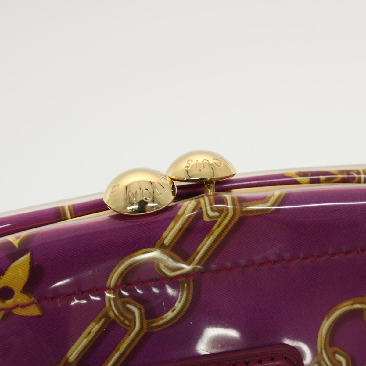 LOUIS VUITTON Monogram Charm Sac Fermoire Shoulder Bag Vinyl Fuchsia Auth 42945