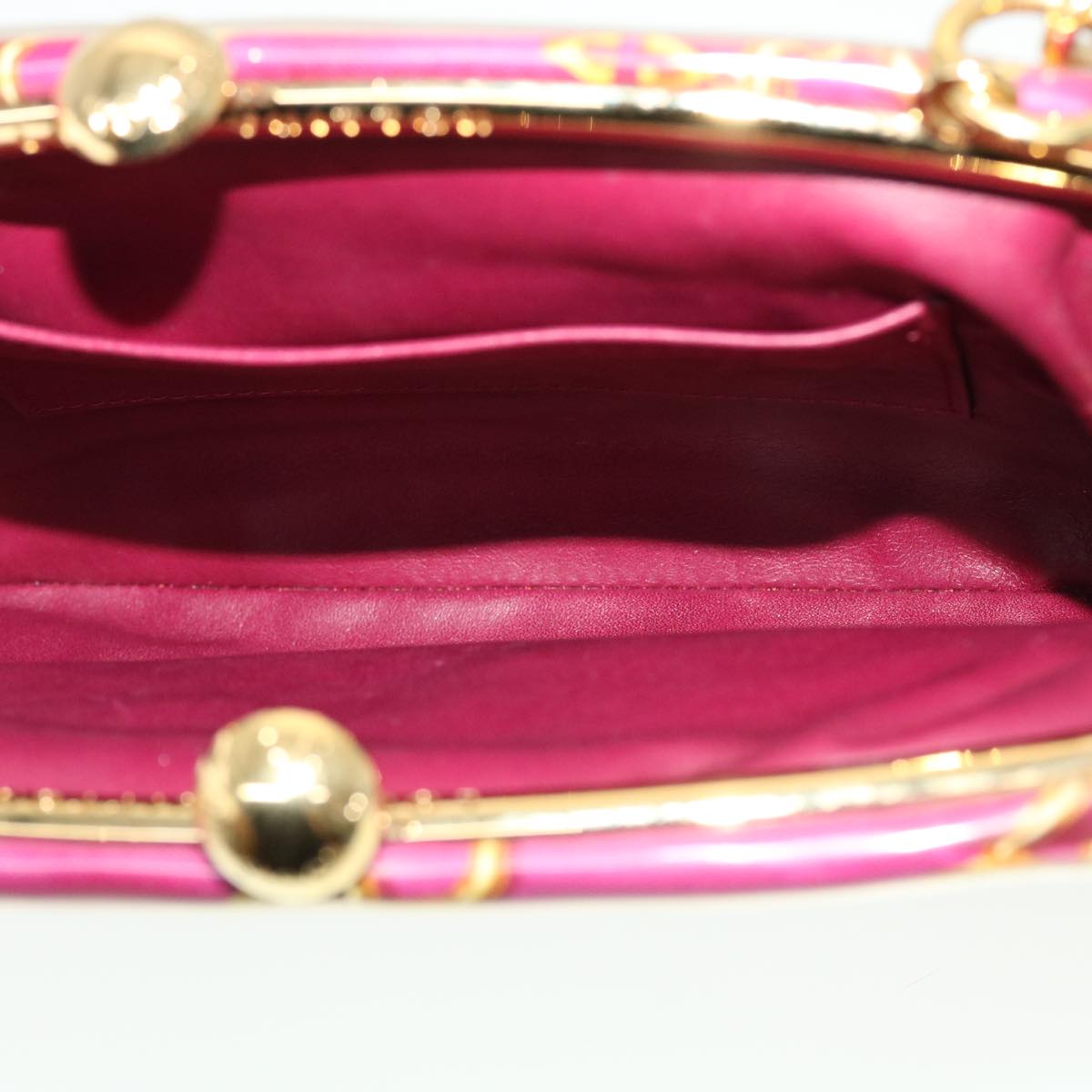 LOUIS VUITTON Monogram Charm Sac Fermoire Shoulder Bag Vinyl Fuchsia Auth 42945