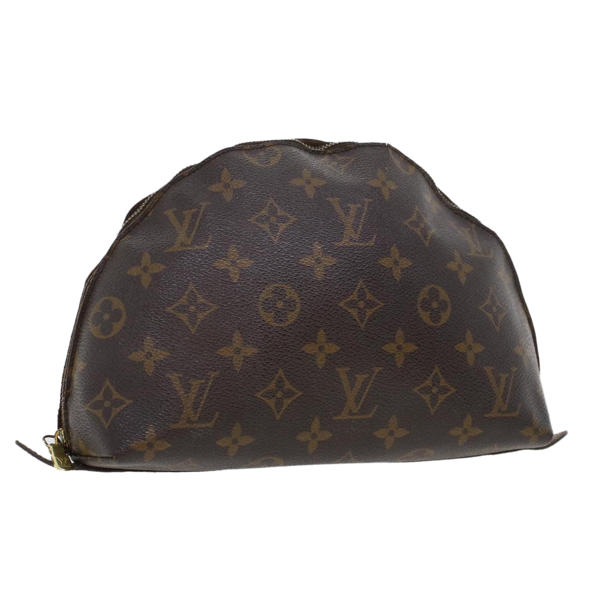 LOUIS VUITTON Monogram Trousse Demi Ronde Cosmetic Pouch M47520 LV Auth 42956