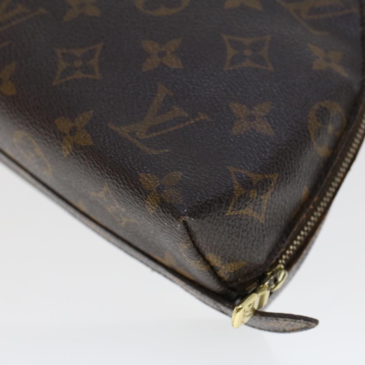 LOUIS VUITTON Monogram Trousse Demi Ronde Cosmetic Pouch M47520 LV Auth 42956