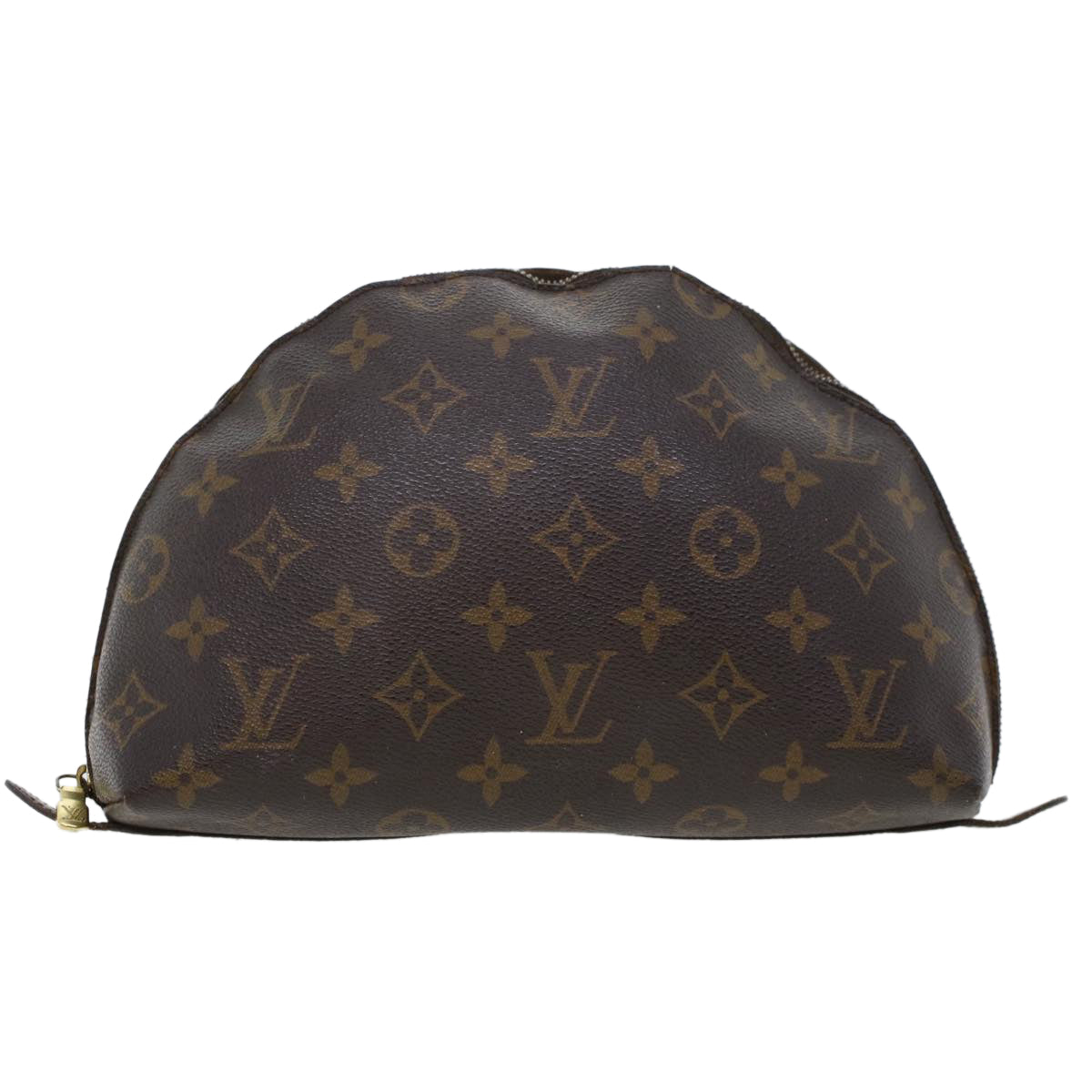 LOUIS VUITTON Monogram Trousse Demi Ronde Cosmetic Pouch M47520 LV Auth 42956