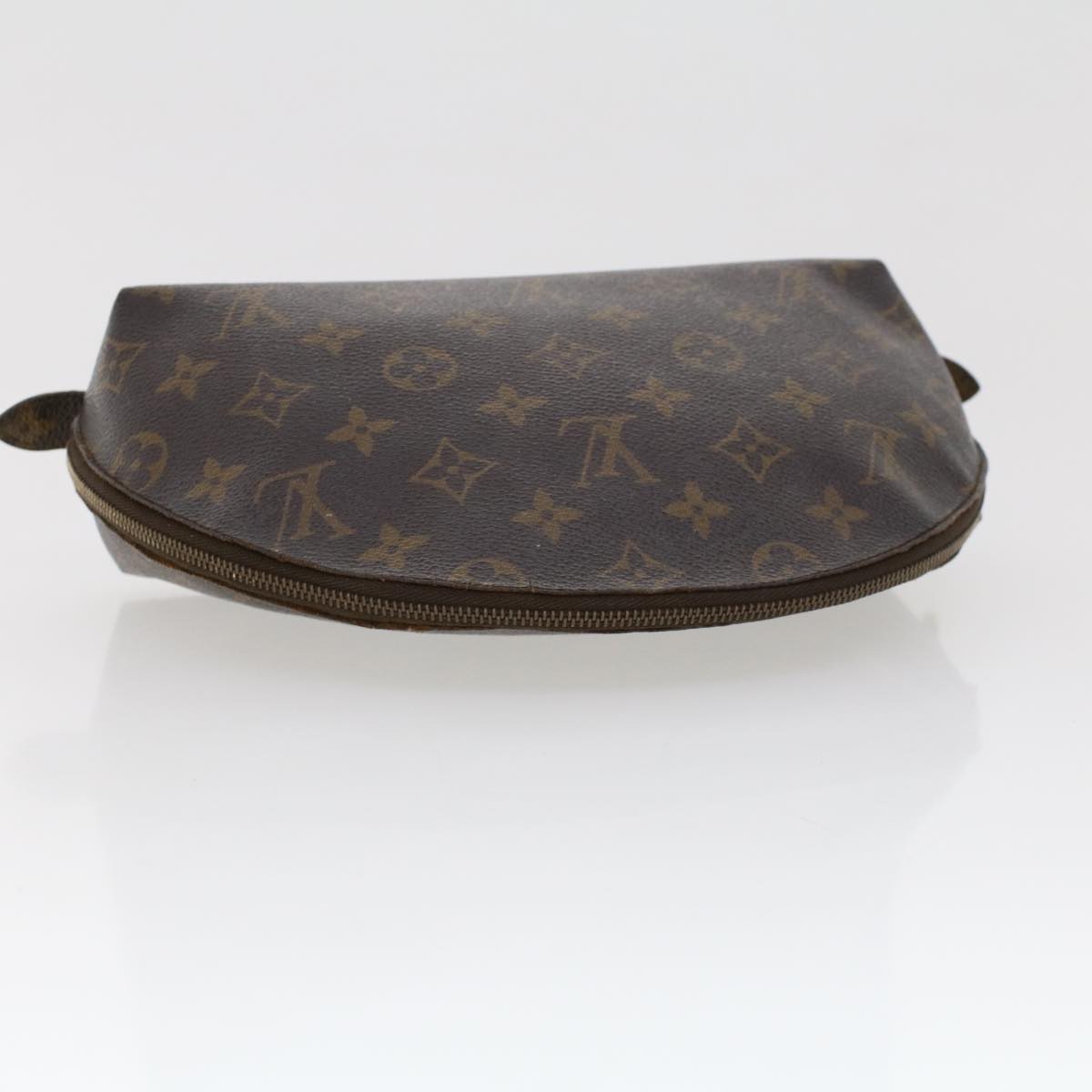 LOUIS VUITTON Monogram Trousse Demi Ronde Cosmetic Pouch M47520 LV Auth 42956