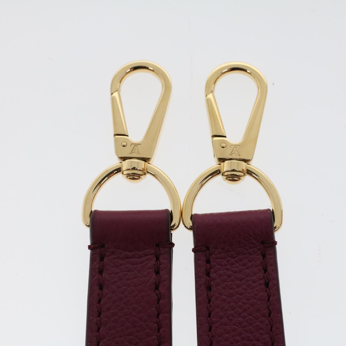 LOUIS VUITTON Shoulder Strap Leather 34.3"" Wine Red LV Auth 42975