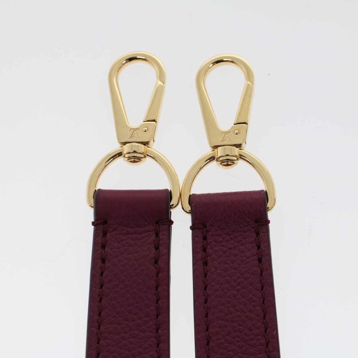 LOUIS VUITTON Shoulder Strap Leather 34.3"" Wine Red LV Auth 42975