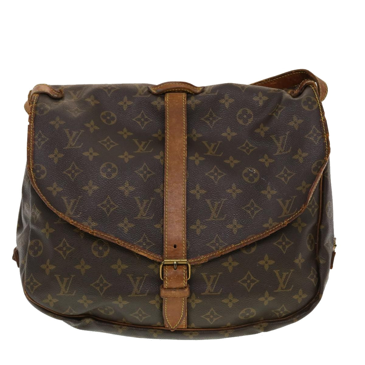 LOUIS VUITTON Monogram Saumur 35 Shoulder Bag M42254 LV Auth 42991