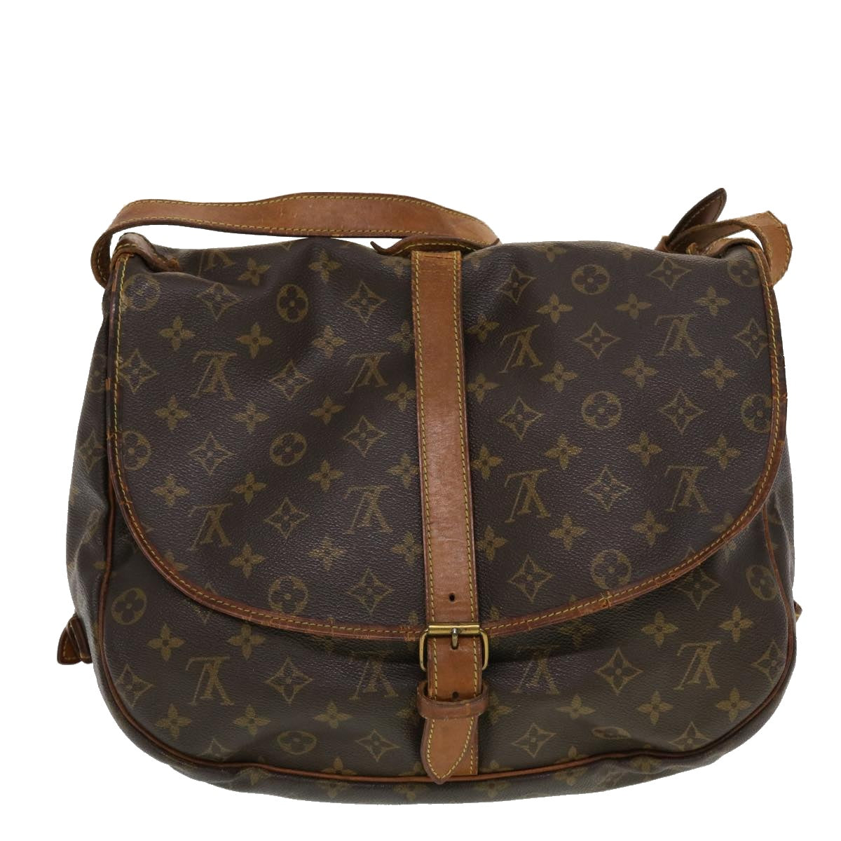 LOUIS VUITTON Monogram Saumur 35 Shoulder Bag M42254 LV Auth 42991