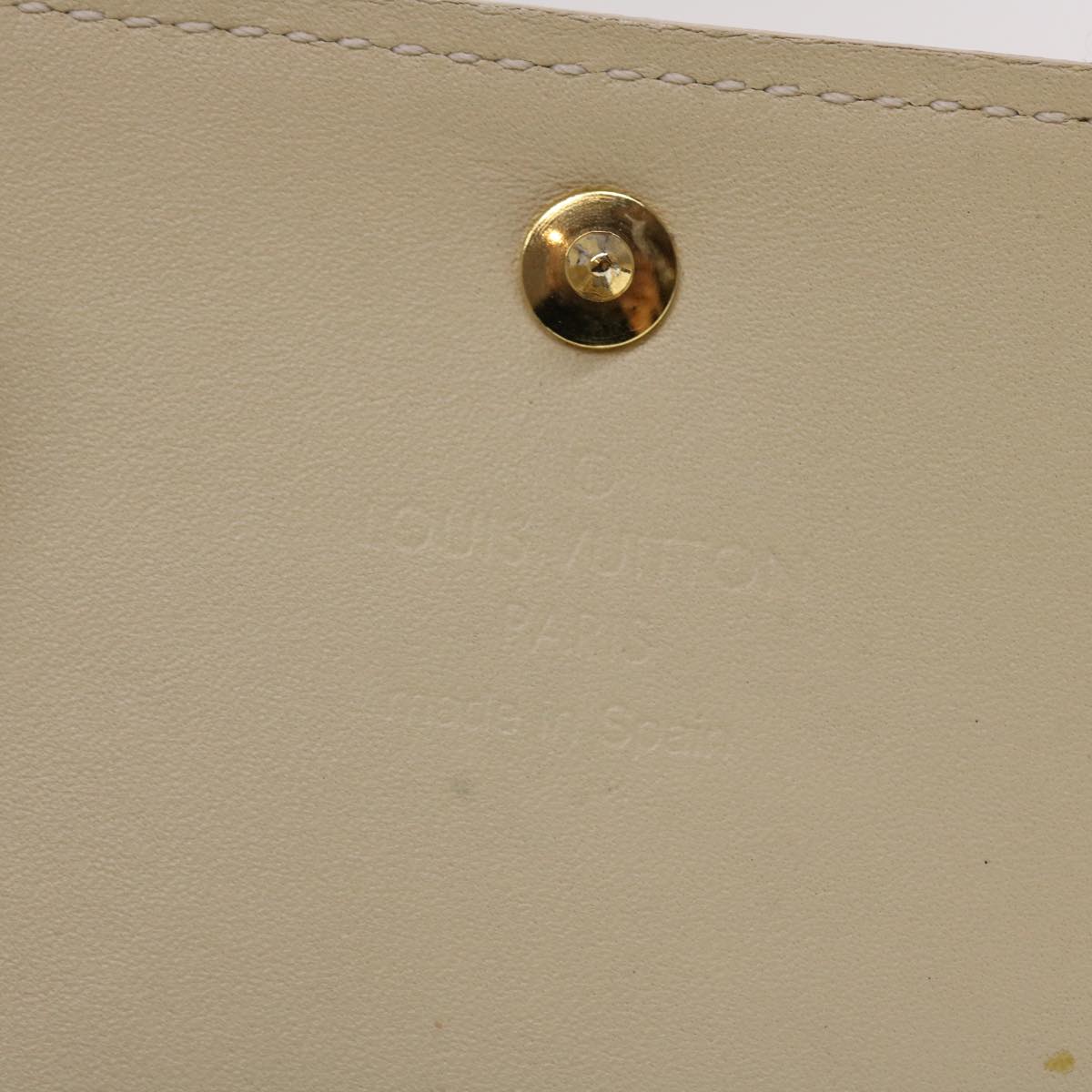 LOUIS VUITTON Vernis Anvelop Cult De Vuitto Card Case Beige M91407 LV Auth 43027
