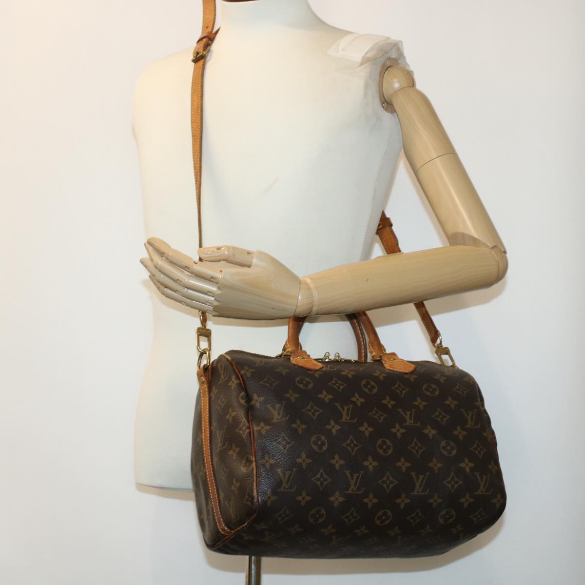 LOUIS VUITTON Monogram Speedy Bandouliere 30 Hand Bag 2way M40391 LV Auth 43058