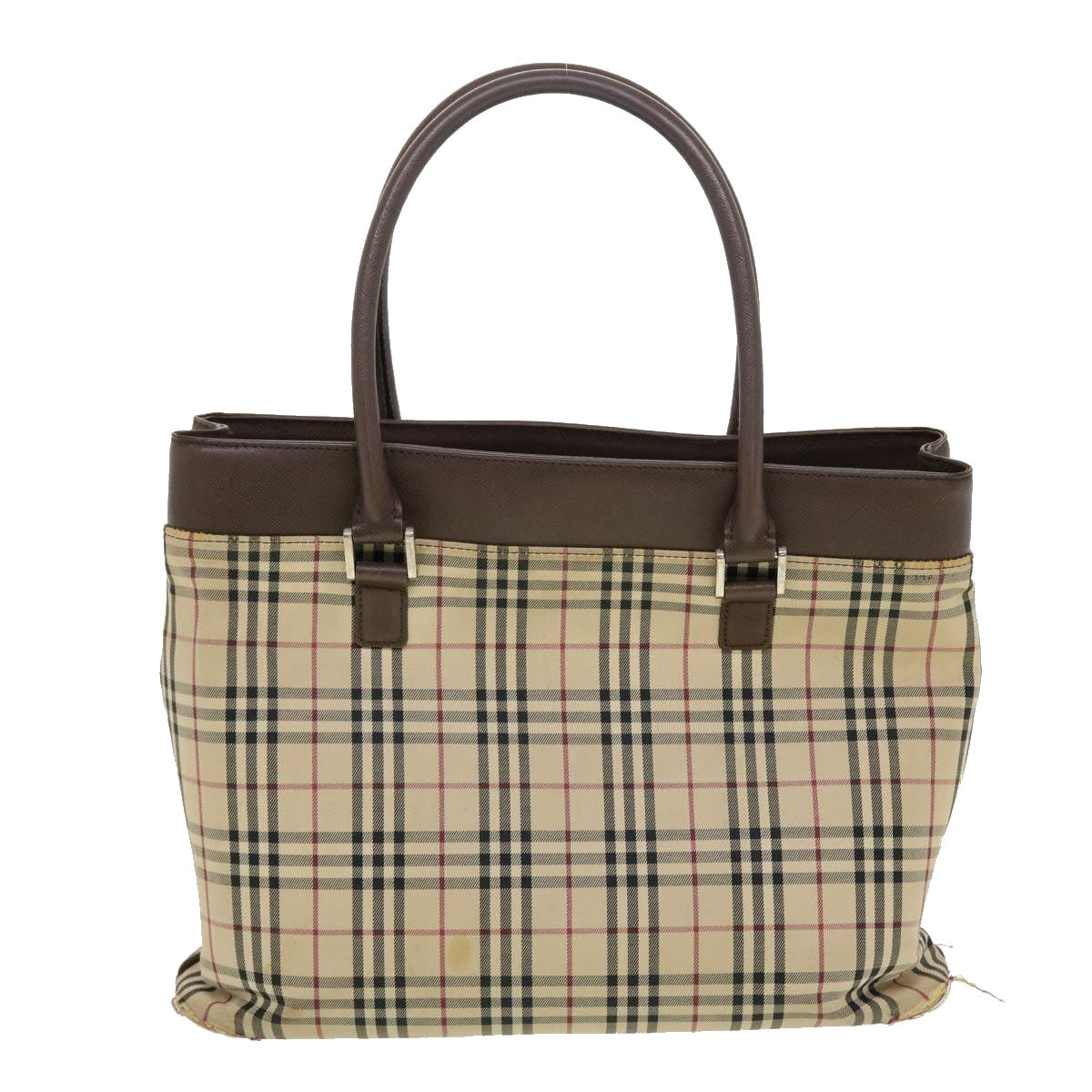 BURBERRY Nova Check Tote Bag Nylon Beige Auth 43102 - 0