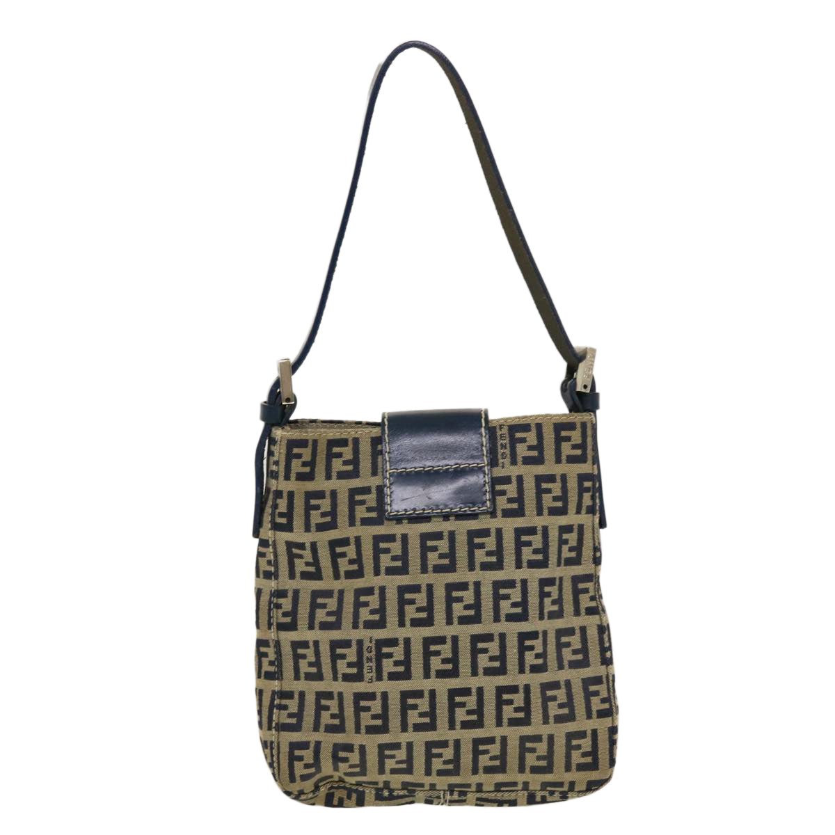 FENDI Zucchino Canvas Mamma Baguette Shoulder Bag Navy Auth 43120 - 0