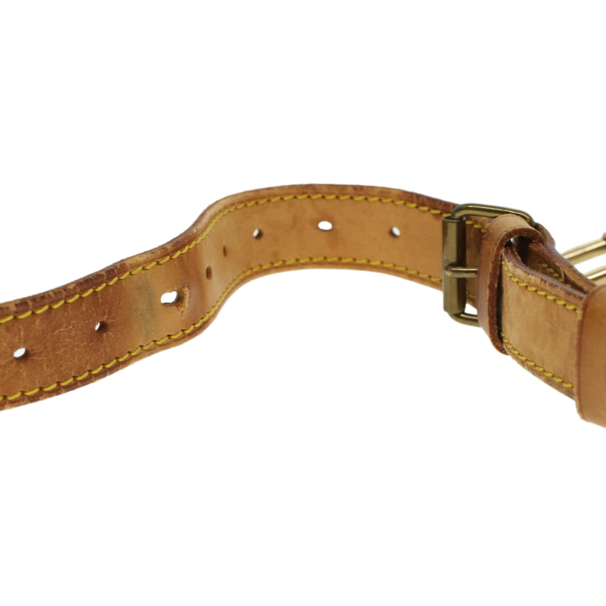 LOUIS VUITTON Shoulder Strap Leather 32.3""-39.4"" Beige LV Auth 43138