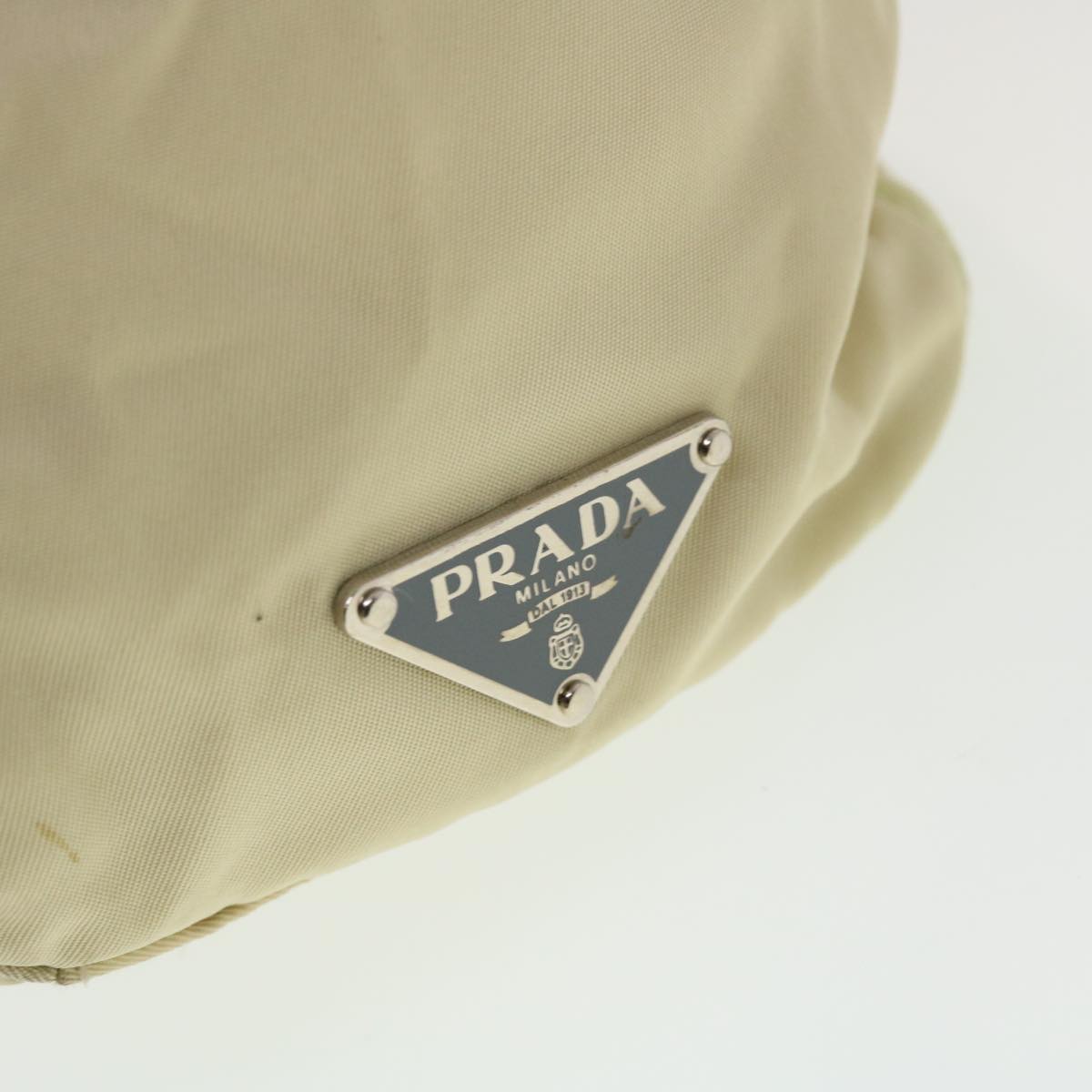 PRADA Shoulder Bag Nylon Beige Auth 43226