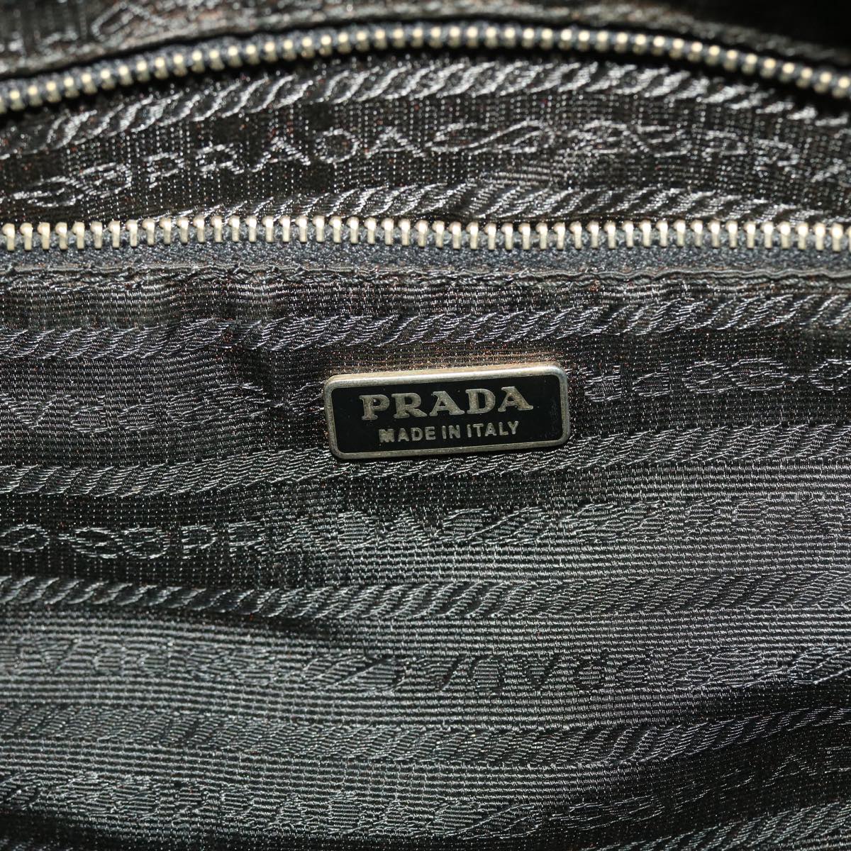 PRADA Hand Bag Nylon Black Auth 43229