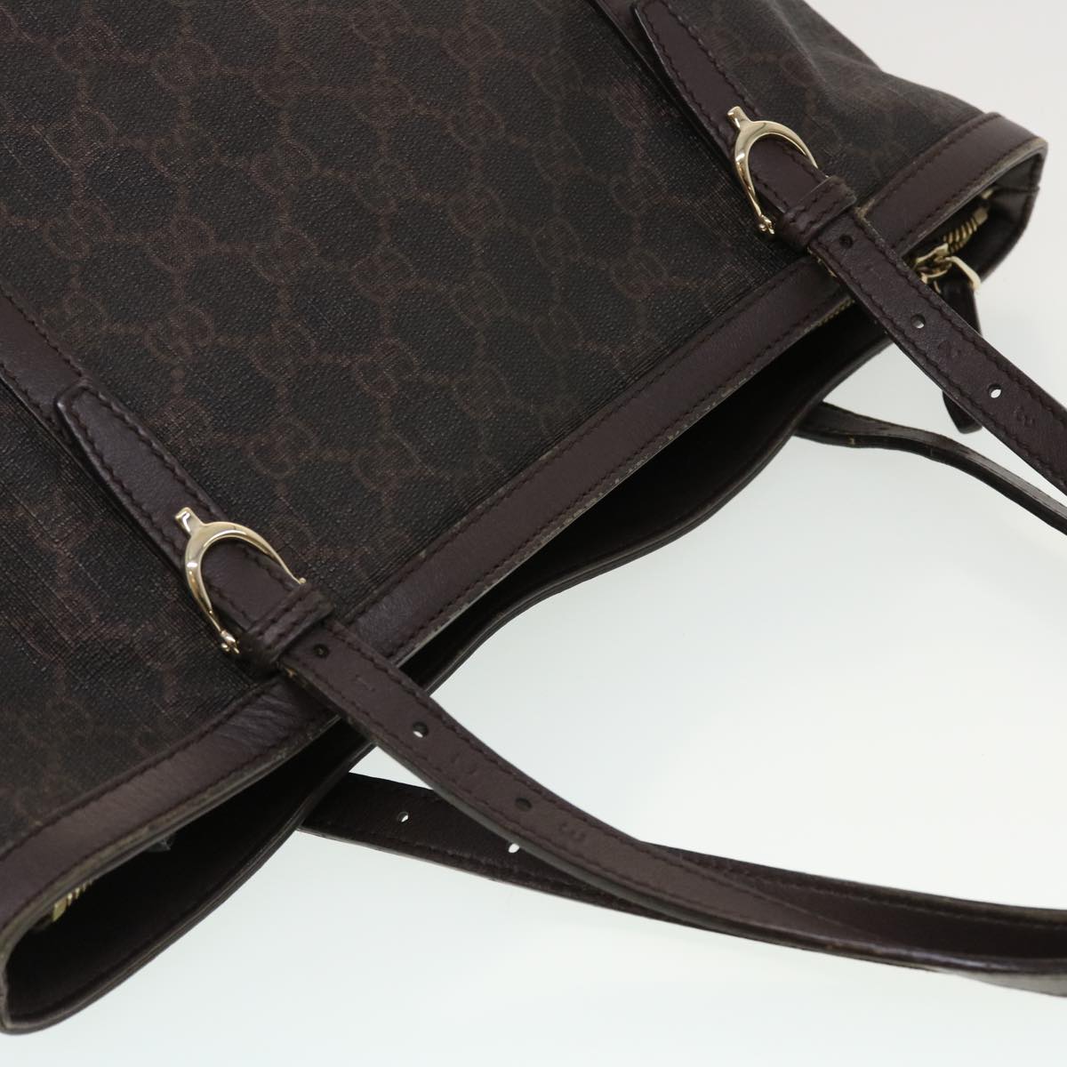 GUCCI GG Canvas Tote Bag Brown 336776 Auth 43238