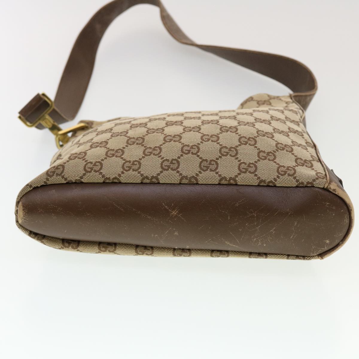 GUCCI GG Canvas Shoulder Bag Beige 91761 Auth 43267