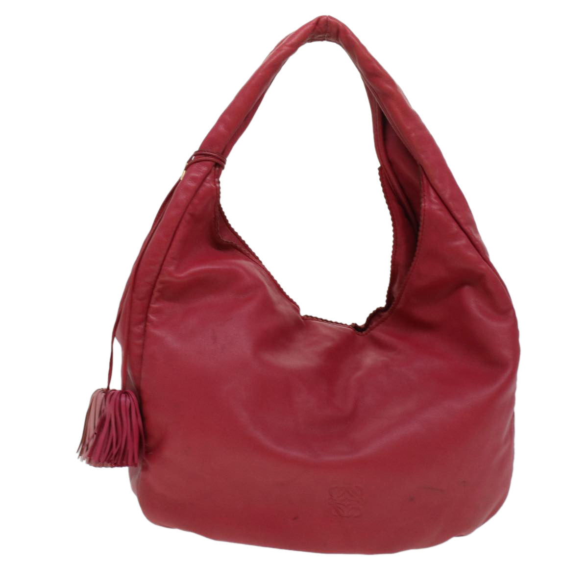 LOEWE Shoulder Bag Leather Red Auth 43268