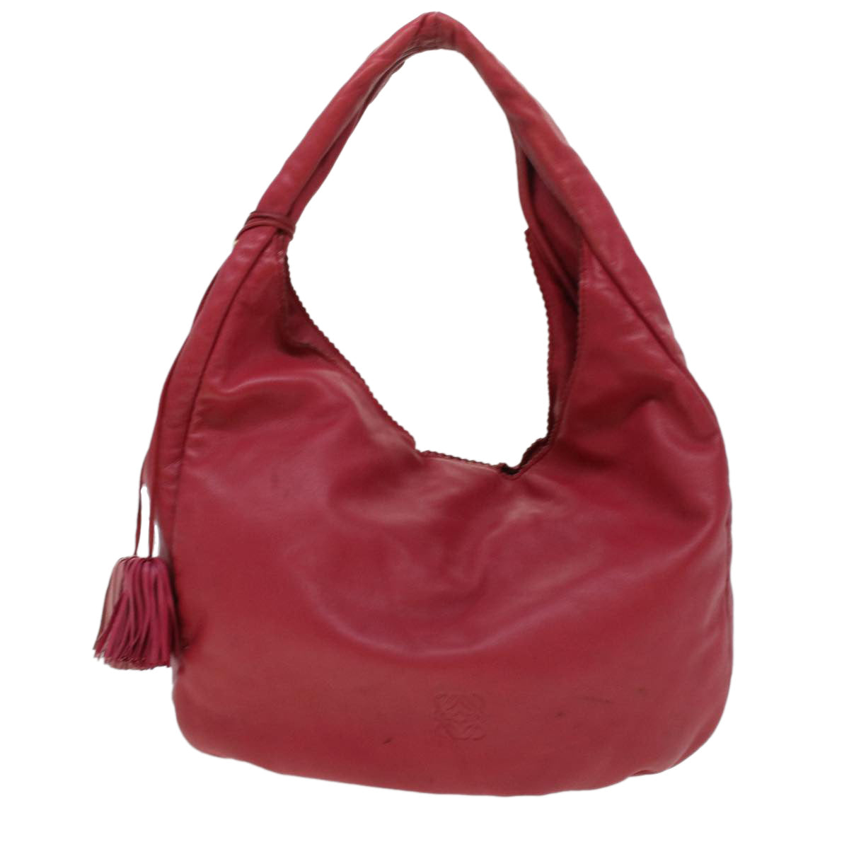 LOEWE Shoulder Bag Leather Red Auth 43268