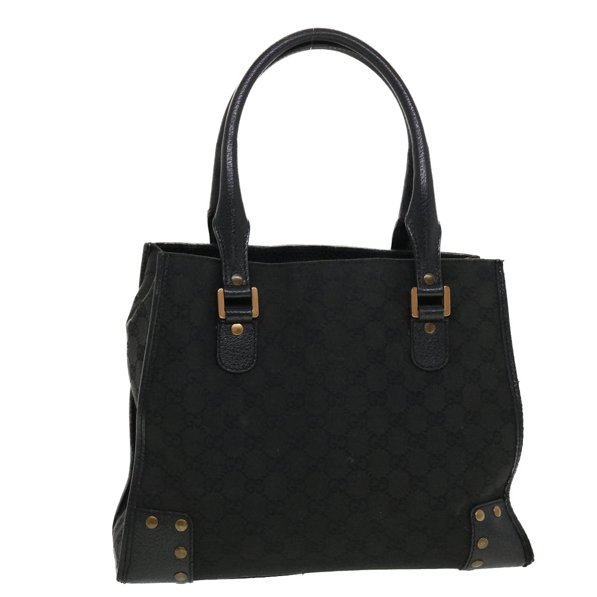 GUCCI GG Canvas Tote Bag Black 124260 Auth 43271