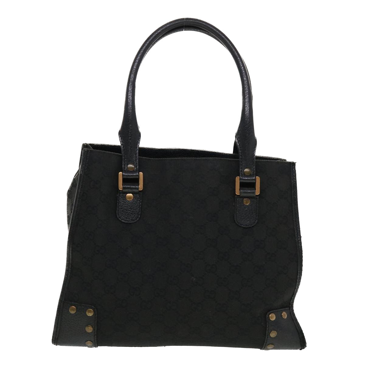 GUCCI GG Canvas Tote Bag Black 124260 Auth 43271