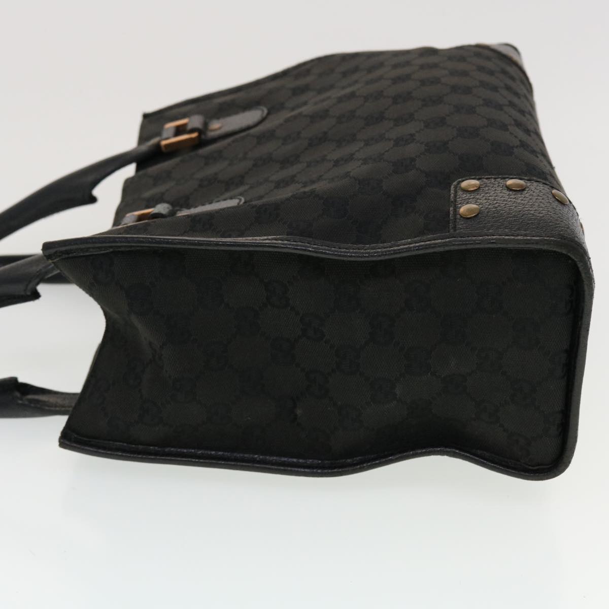 GUCCI GG Canvas Tote Bag Black 124260 Auth 43271