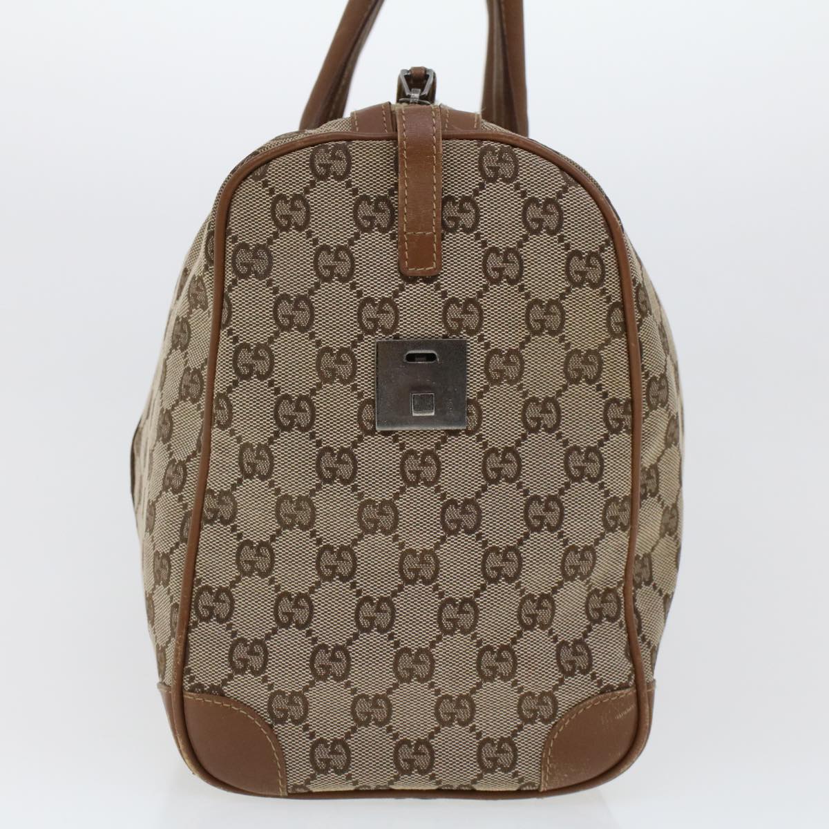 GUCCI GG Canvas Web Sherry Line Boston Bag Beige Red 2122.000.5301 Auth 43326