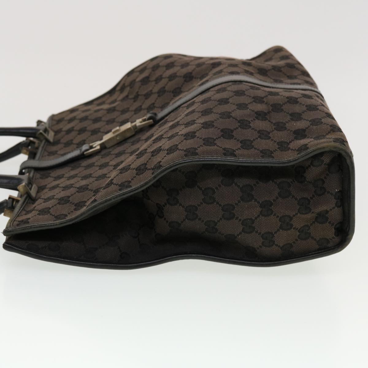 GUCCI GG Canvas Jackie Hand Bag Brown 0021064 Auth 43332