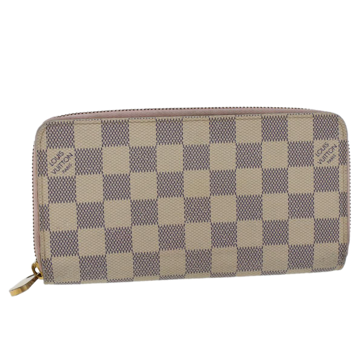 LOUIS VUITTON Damier Azur Zippy Wallet Long Wallet N63503 LV Auth 43342