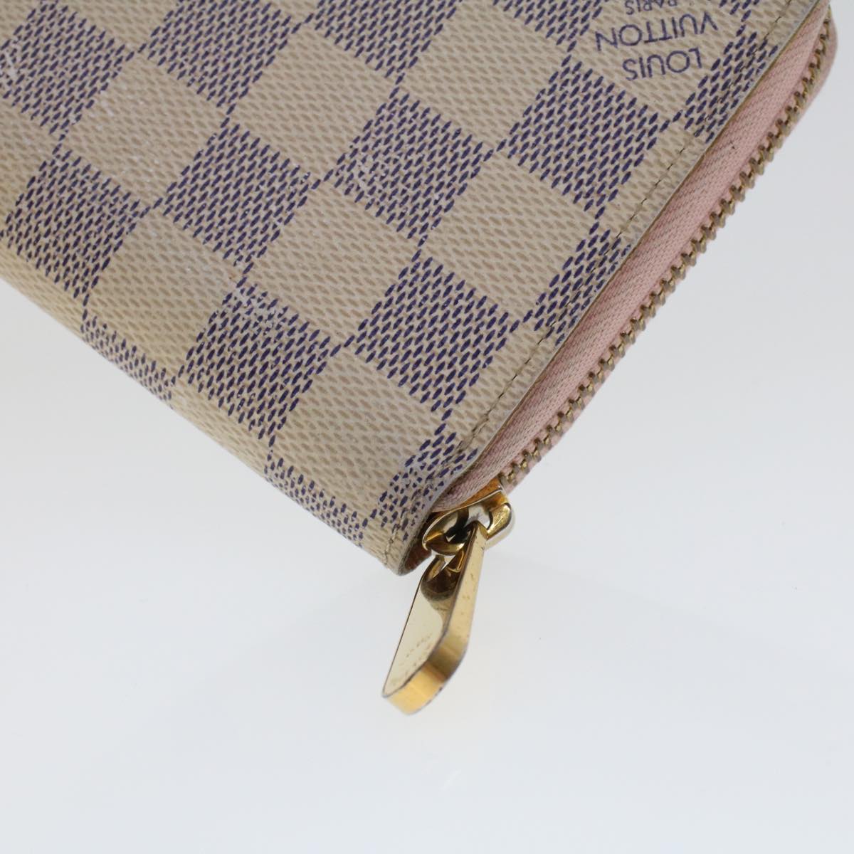 LOUIS VUITTON Damier Azur Zippy Wallet Long Wallet N63503 LV Auth 43342