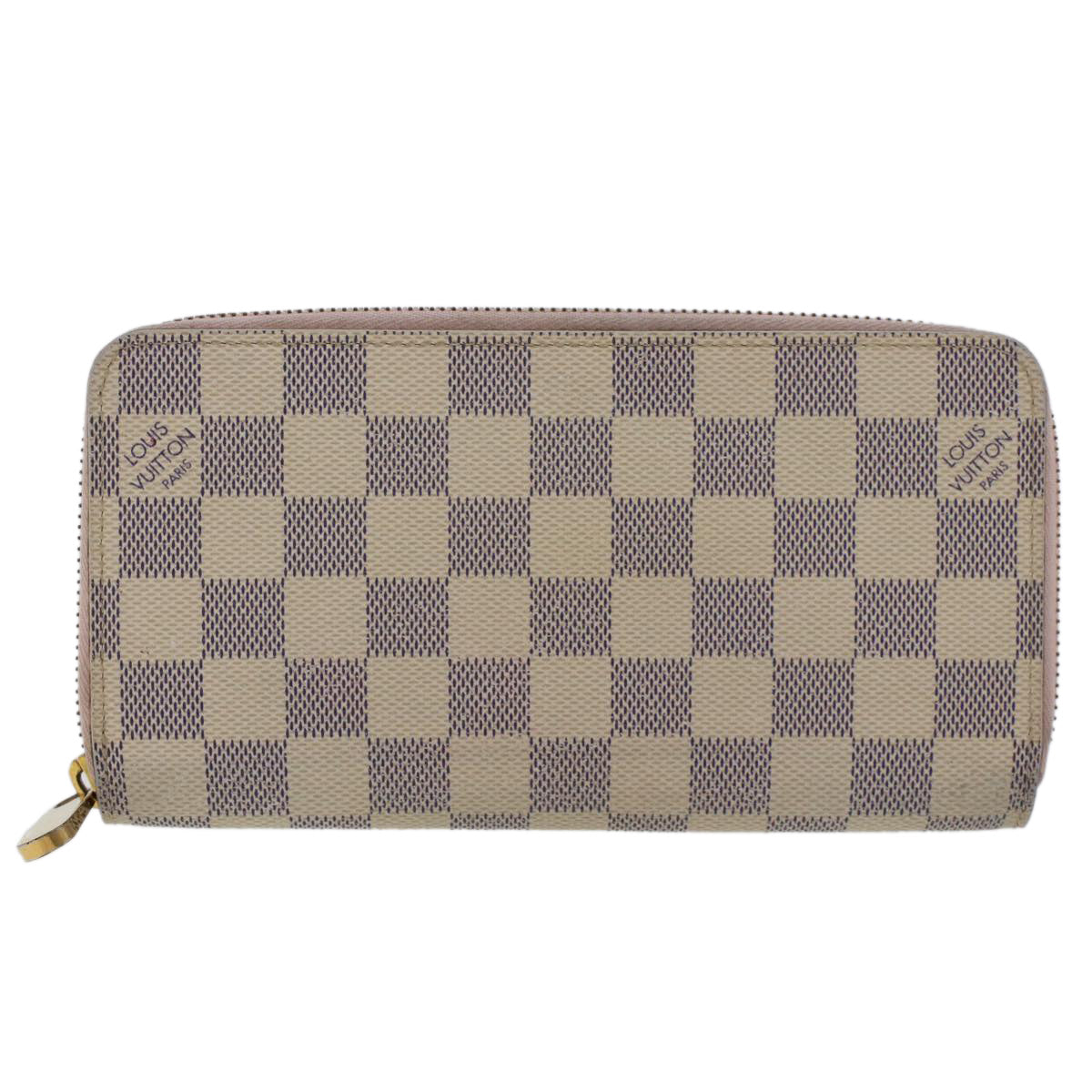 LOUIS VUITTON Damier Azur Zippy Wallet Long Wallet N63503 LV Auth 43342