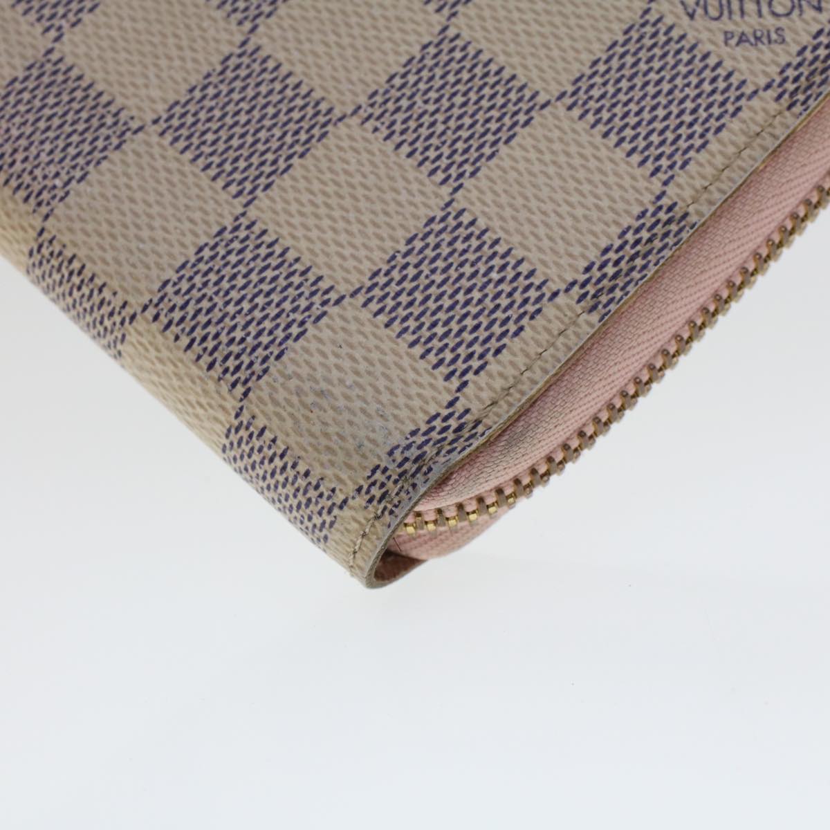 LOUIS VUITTON Damier Azur Zippy Wallet Long Wallet N63503 LV Auth 43342