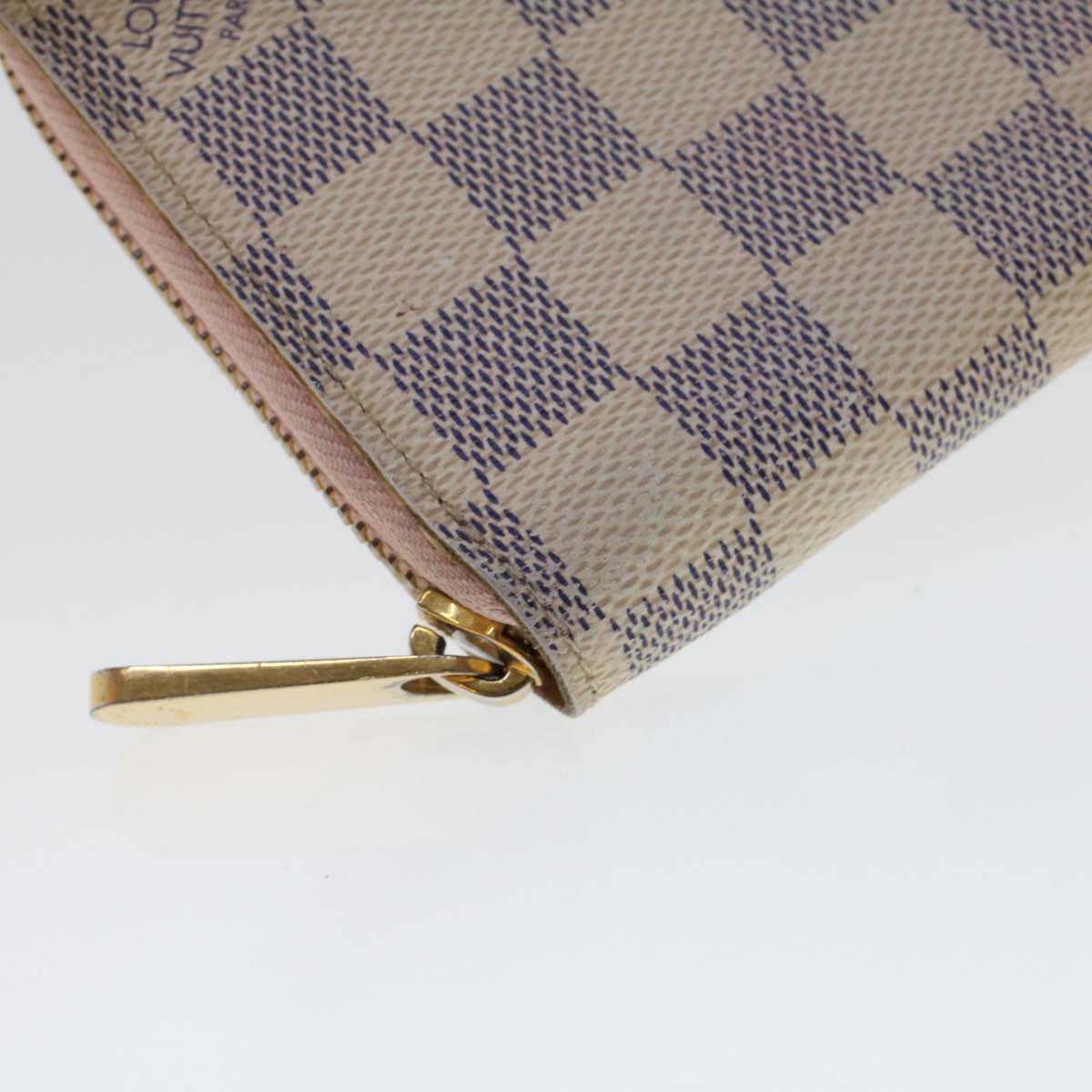 LOUIS VUITTON Damier Azur Zippy Wallet Long Wallet N63503 LV Auth 43342