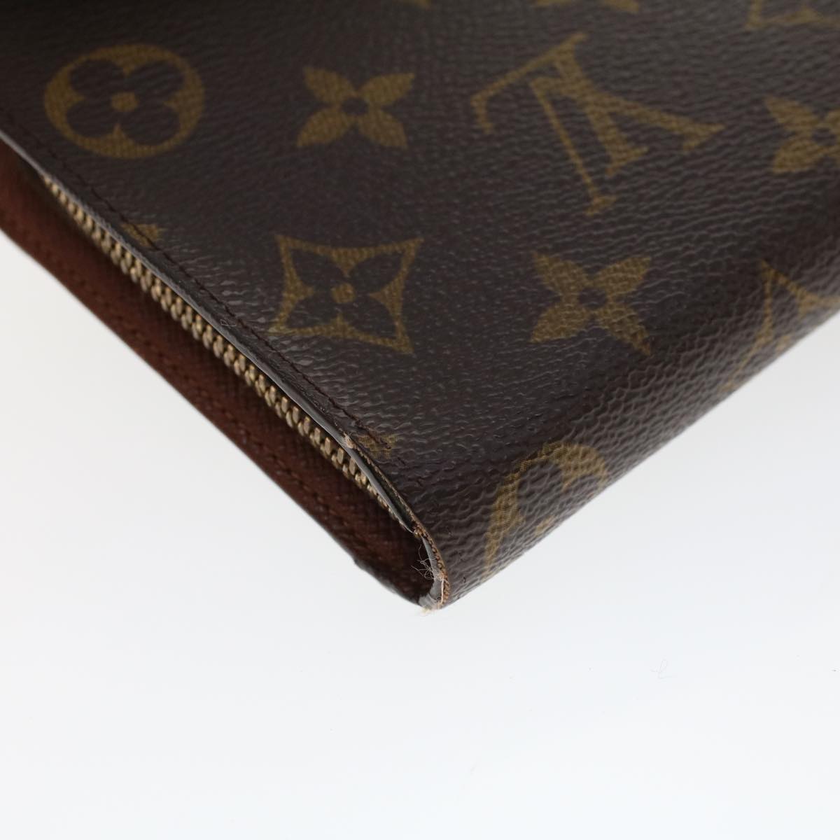 LOUIS VUITTON Monogram Porte Monnaie Zip Long Wallet M61727 LV Auth 43353