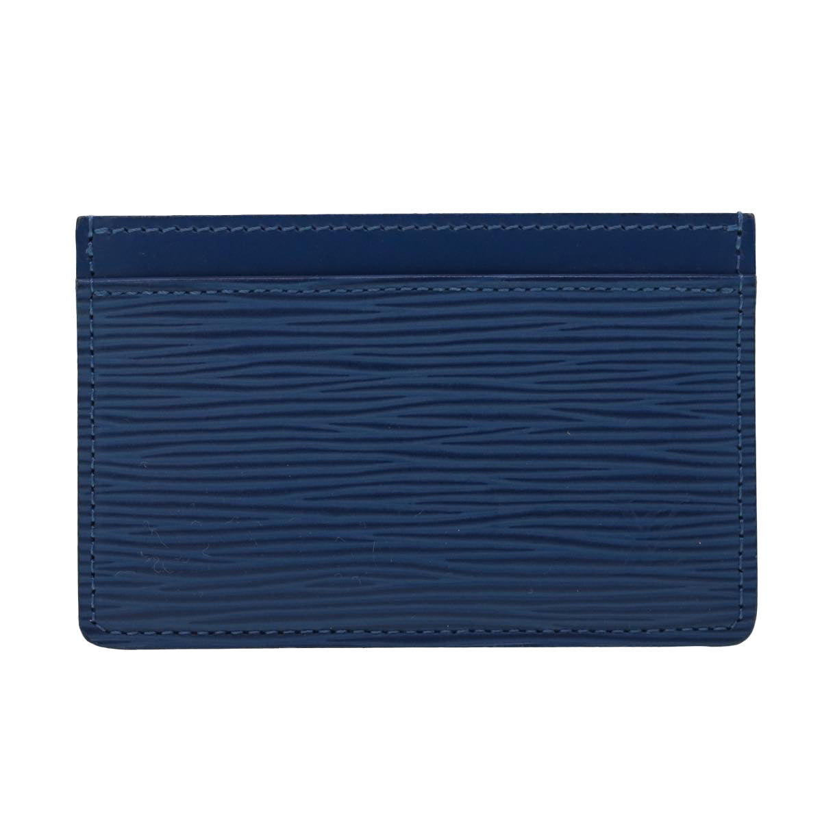 LOUIS VUITTON Epi Porte Cartes Simple Card Case Blue M60334 LV Auth 43363