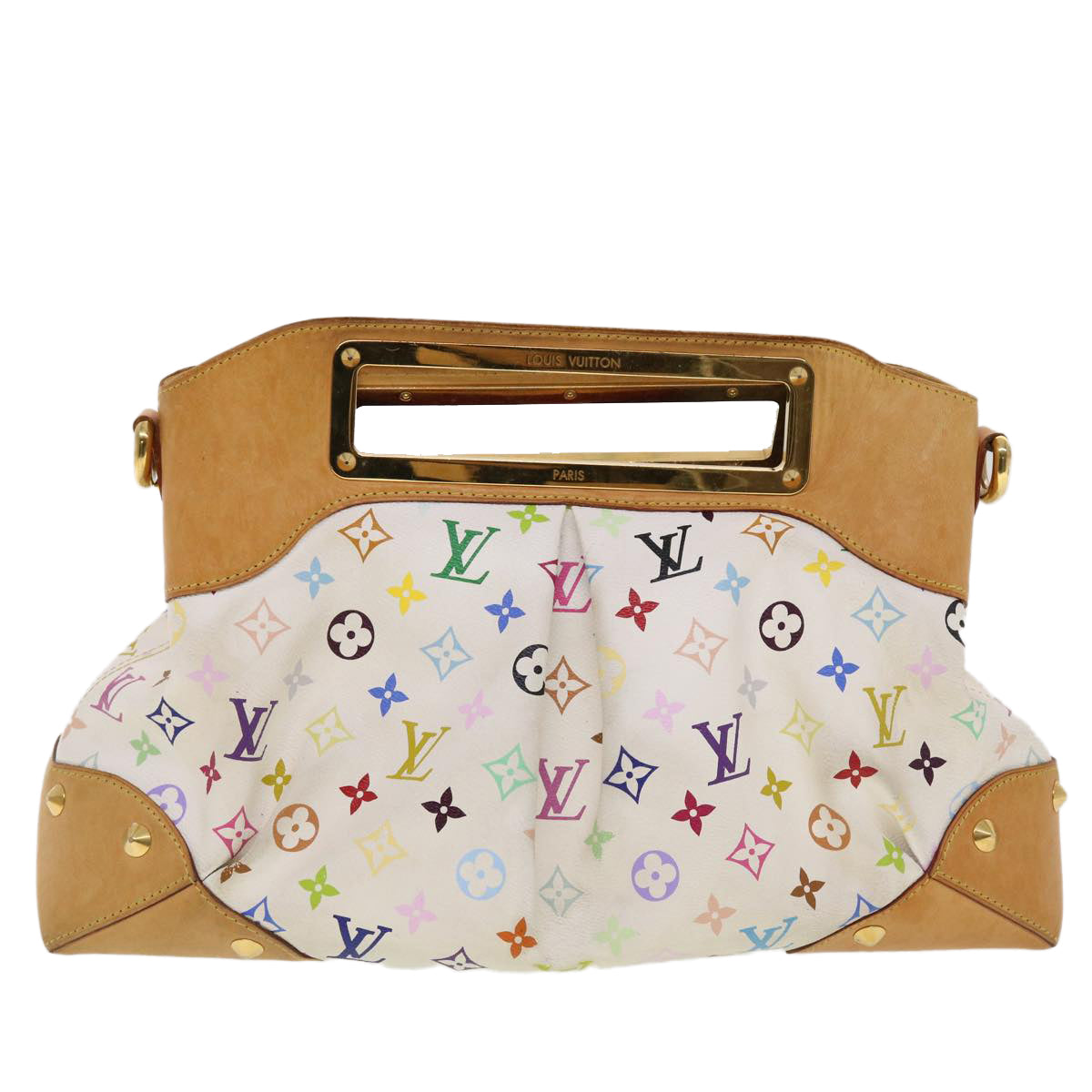 LOUIS VUITTON Monogram Multicolor Judy GM Shoulder Bag White M40253 Auth 43449