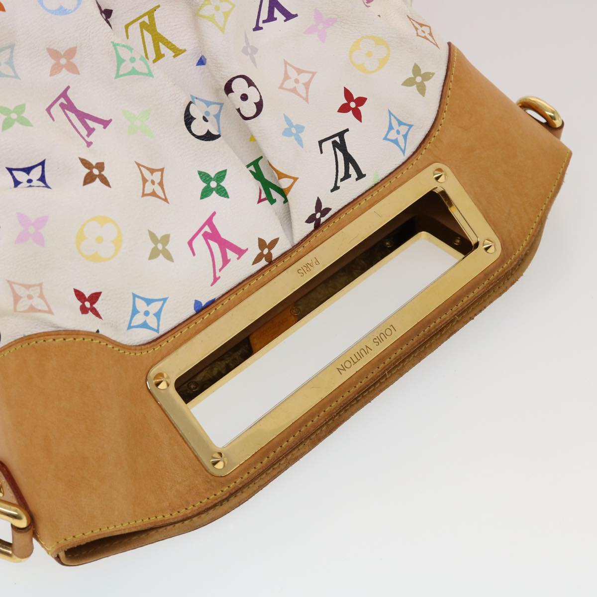 LOUIS VUITTON Monogram Multicolor Judy GM Shoulder Bag White M40253 Auth 43449