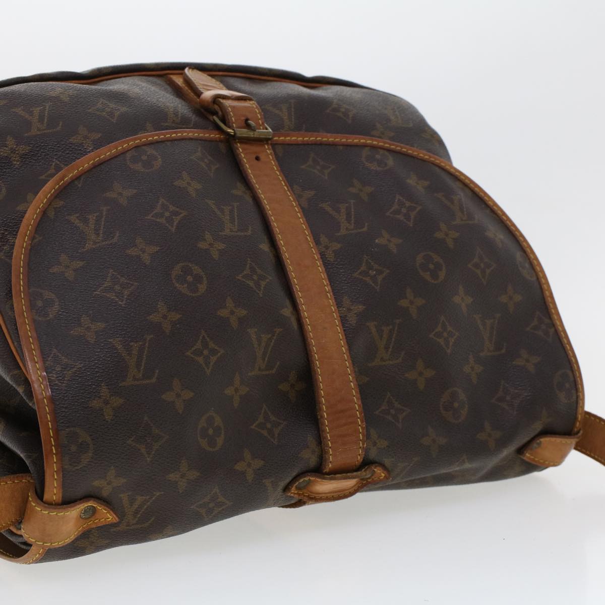 LOUIS VUITTON Monogram Saumur 35 Shoulder Bag M42254 LV Auth 43461