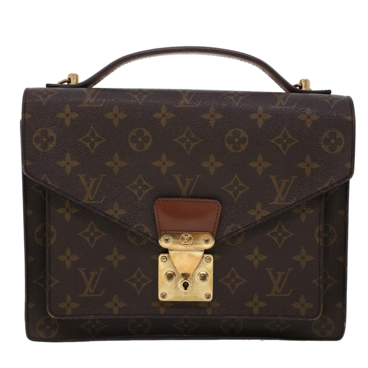 LOUIS VUITTON Monogram Monceau 28 Hand Bag 2way M51185 LV Auth 43482