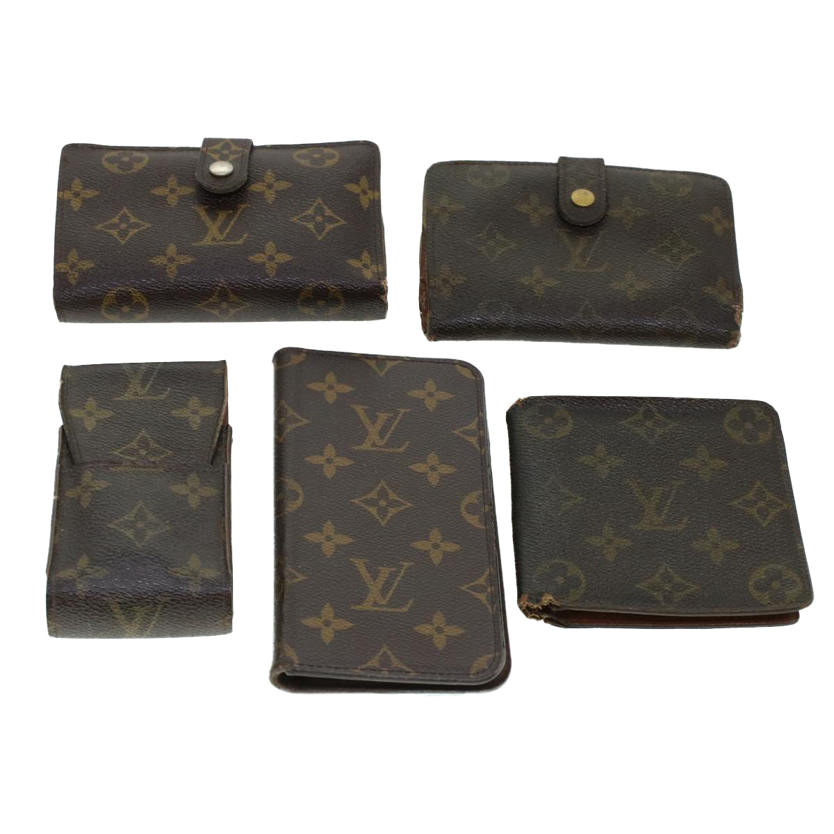 LOUIS VUITTON Monogram Cigarette/iPhone Case Wallet 5Set LV Auth 43511