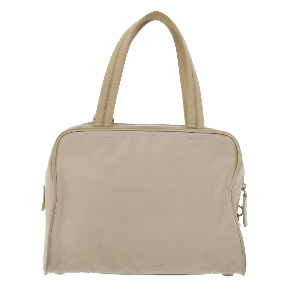 PRADA Hand Bag Nylon Beige Auth 43512