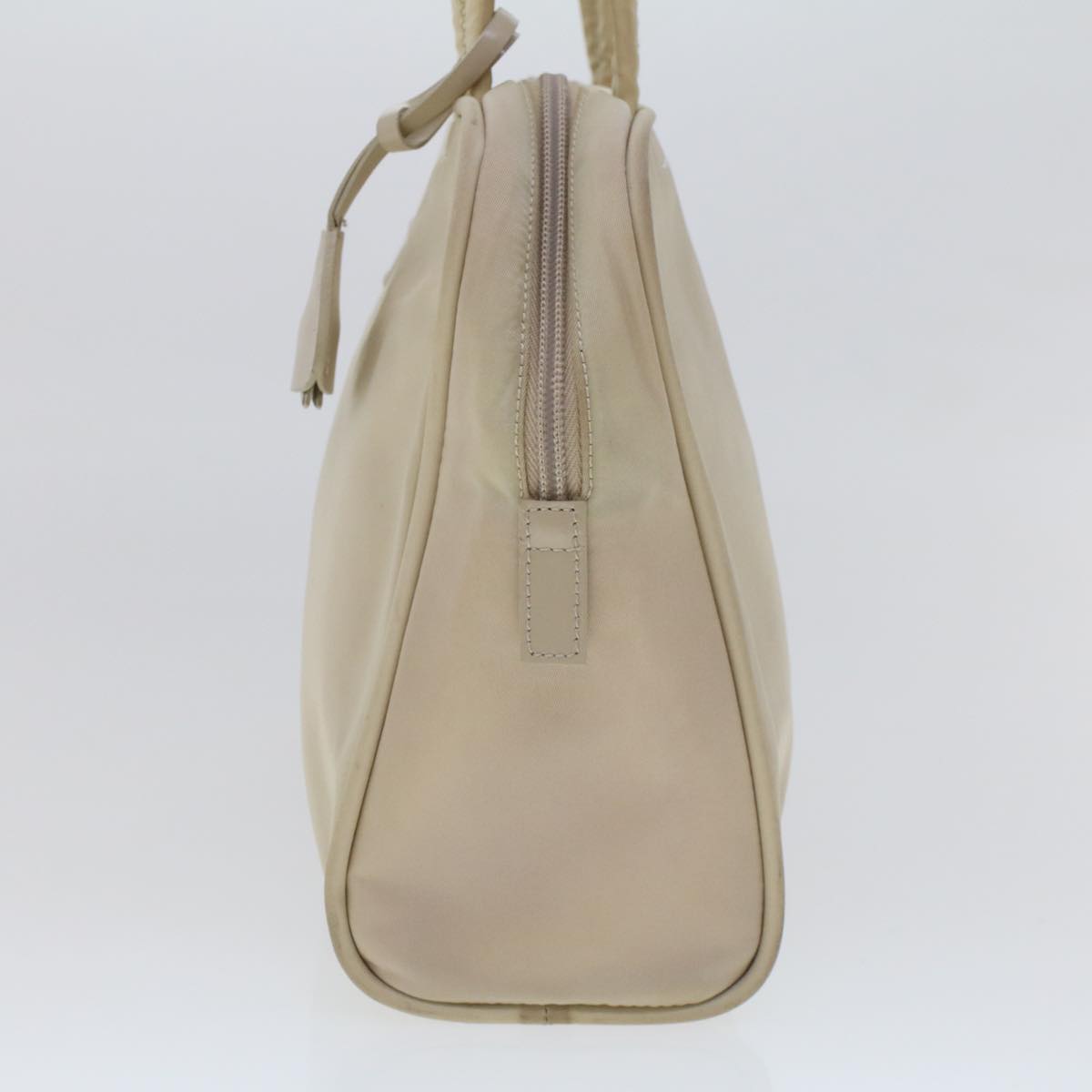 PRADA Hand Bag Nylon Beige Auth 43512