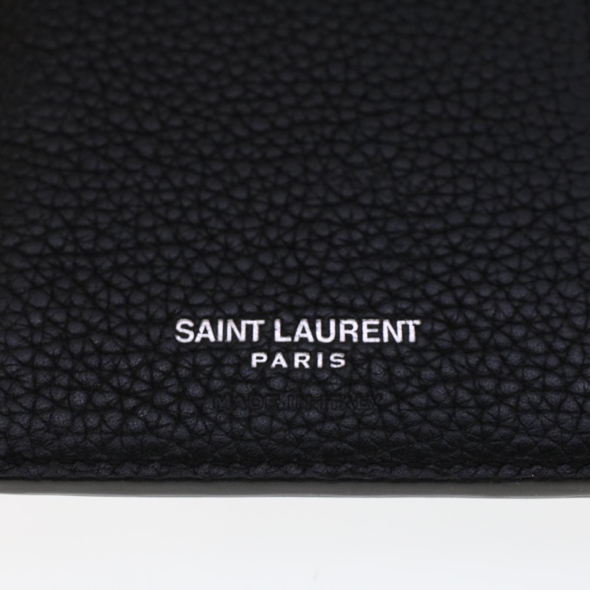 SAINT LAURENT Sac De Jour Wallet Leather Black Auth 43528