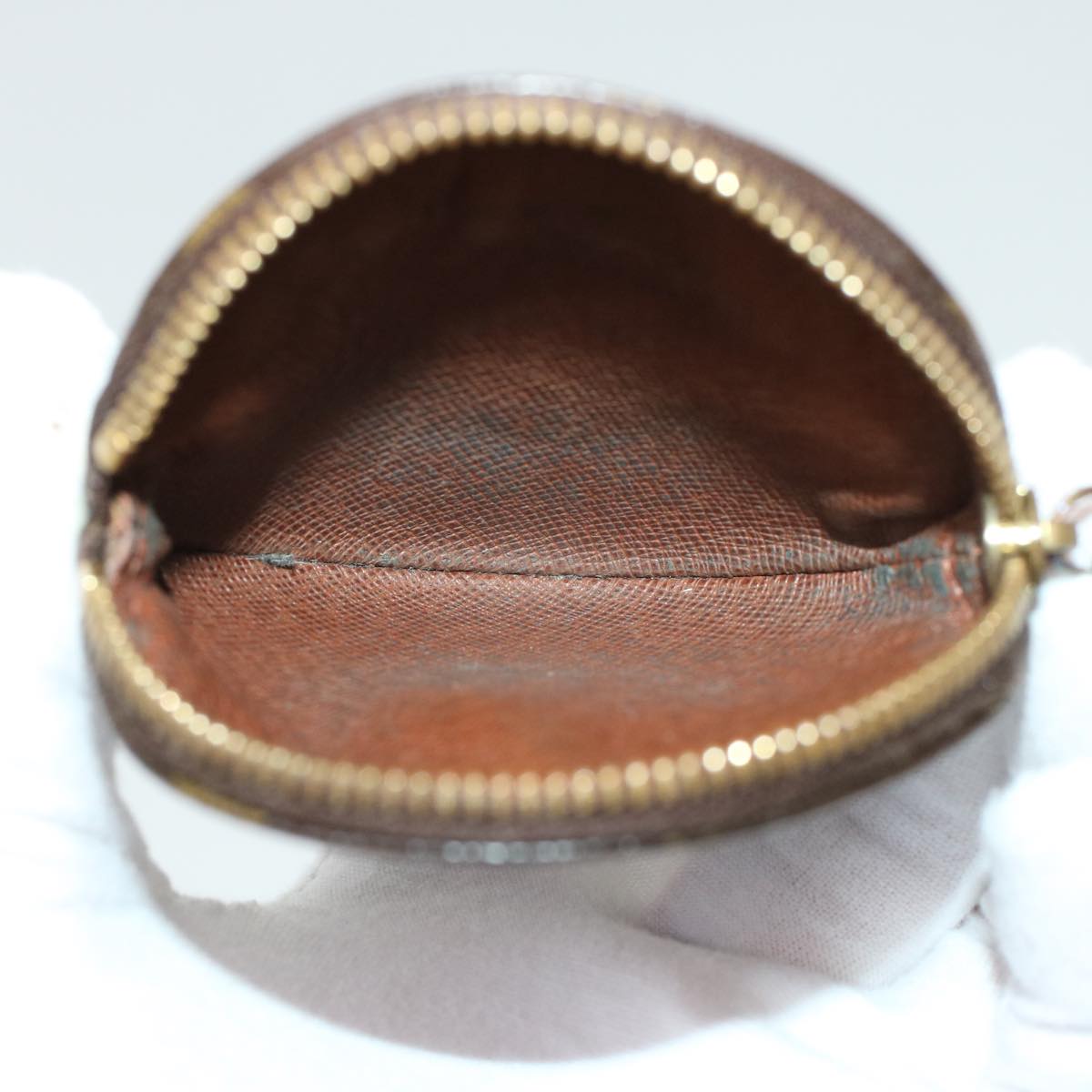 LOUIS VUITTON Monogram Porte Monnaie Round Coin Purse M61926 LV Auth 43547