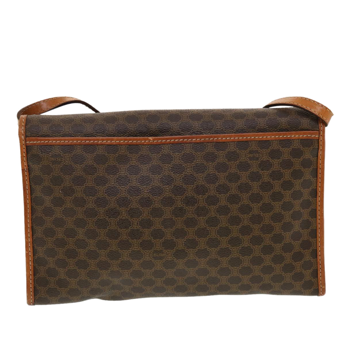 CELINE Macadam Canvas Shoulder Bag PVC Leather Brown Auth 43566 - 0