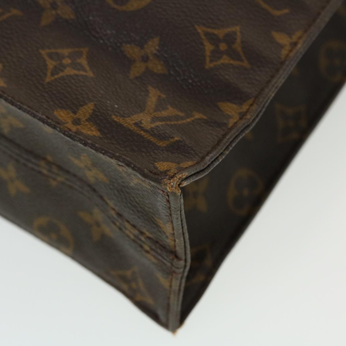 LOUIS VUITTON Monogram Sac Plat Hand Bag M51140 LV Auth 43602