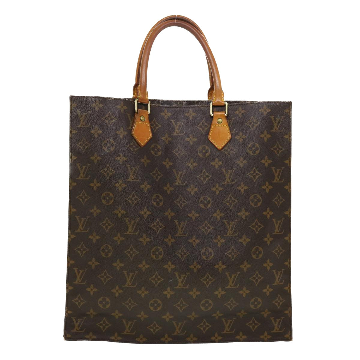 LOUIS VUITTON Monogram Sac Plat Hand Bag M51140 LV Auth 43602