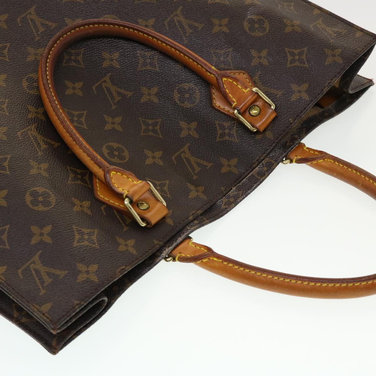 LOUIS VUITTON Monogram Sac Plat Hand Bag M51140 LV Auth 43602