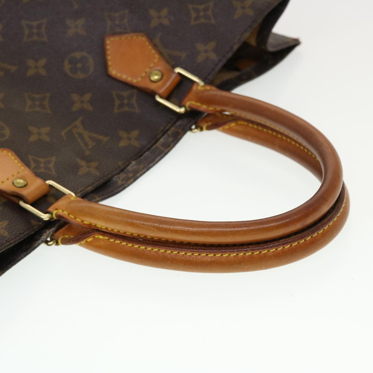 LOUIS VUITTON Monogram Sac Plat Hand Bag M51140 LV Auth 43602